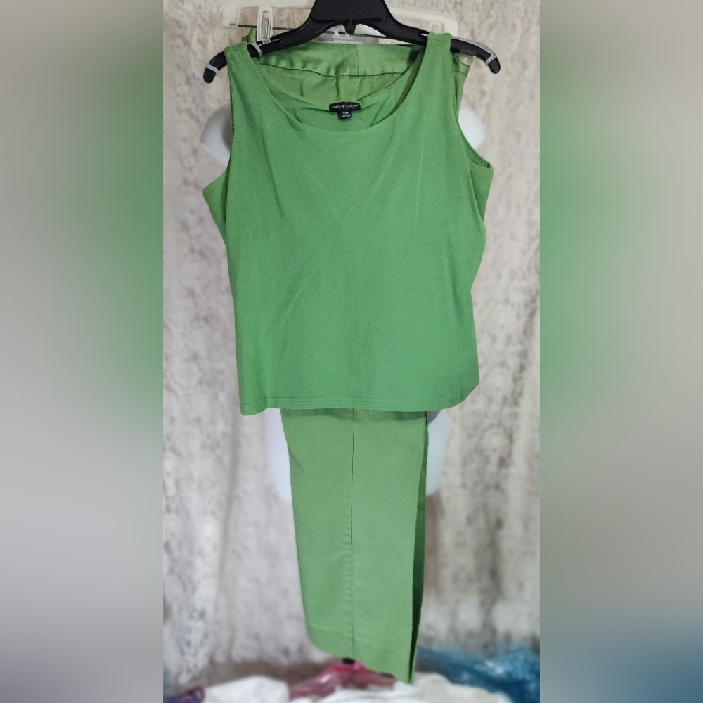 Carolyn Taylor Green Tank Top And Coordinated George Pant Set NWOT
